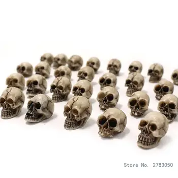 20 штук Реалистичных украшений в виде мини-черепа на Хэллоуин для украшения внутреннего и наружного сада