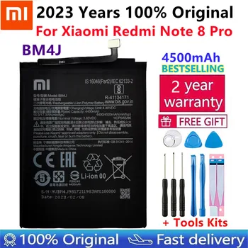 2023 Года 100% Оригинальный аккумулятор BM4J емкостью 4500 мАч для Xiaomi Redmi Note 8 Pro Note8 Pro, подлинный сменный аккумулятор для телефона, бесплатные инструменты