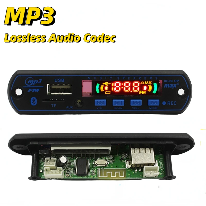 5 В 12 В Bluetooth MP3-плеер Плата Декодера MP3-Декодер Плата FM-радио TF USB 3,5 Мм WMA AUX Аудиоприемник Автомобильный Комплект
