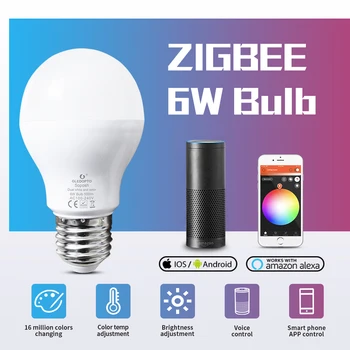GLEDOPTO ZIGBEE 6 Вт RGBCCT Светодиодная Лампа Красочная Теплая Холодная Белая Лампа Приложение/Голос/Поддержка Дистанционного Управления Alexa Tuya