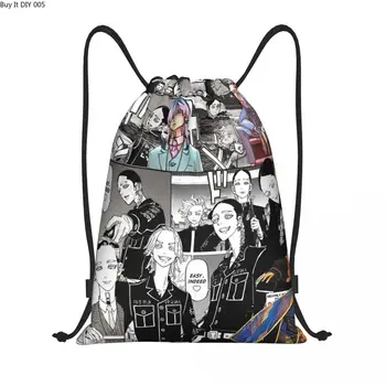 Haitani Brothers Манга Коллаж сумки на шнурке Женские Мужские Складные спортивные сумки для спортзала Tokyo Revengers Рюкзаки для Покупок