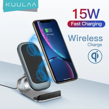 KUULAA Qi Беспроводное Зарядное Устройство 15 Вт Быстрая Зарядка для iPhone 12 11 pro max xiaomi mi 11 X Док-станция Держатель Телефона Зарядное устройство