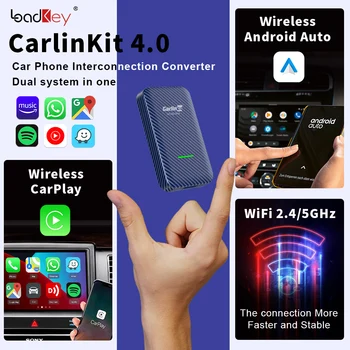 Loadkey Беспроводной Автомобильный адаптер CarPlay Android Auto Автомобильный Конвертер CarPlay CarlinKit 4.0 WL Android Auto Ai Box Встроенный GPS-ключ