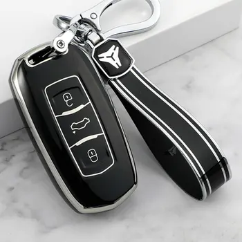 TPU Автомобильный Пульт Дистанционного Управления с 3 кнопками, Чехол Для Ключей, Брелок Для Geely Atlas Boyue NL3 EX7 SUV GT GC9 Emgrand X7 Borui, Защитные Аксессуары