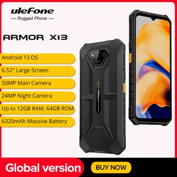 Ulefone Power Armor X13 Прочный Водонепроницаемый Смартфон 12GB + 64G Android 13, 6320mAh 50MP 6,52 