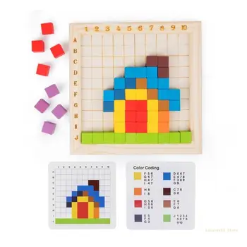 Y4UD Деревянные кубики, счетная настольная игра, Практика познания, математические способности, Счетная красочная настольная игра с координатами