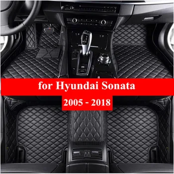 Автомобильные Коврики для Hyundai Sonata 2005-2013 2014 2015 2016 2017 2018 Флэш-коврик Кожаные накладки для ног на заказ Автомобильный Ковровый чехол