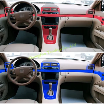 Автомобильный Стайлинг 5D из углеродного волокна, Внутренняя отделка Центральной консоли, изменение цвета, литье, наклейки Для Mercedes E Class W211 2003-2008