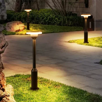 Алюминиевый светодиодный светильник для садовой дорожки на открытом воздухе, Водонепроницаемый светодиодный светильник для ландшафтного двора, уличного парка, столбов с высоким столбом