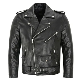 Бутик-мужская куртка из искусственной кожи в стиле панк, Модное мотоциклетное приталенное кожаное пальто