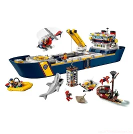 В НАЛИЧИИ 60266 Морское исследовательское судно, строительный блок, кирпичи, модель городского Океанского Разведывательного корабля, игрушки для детей, подарки на День рождения