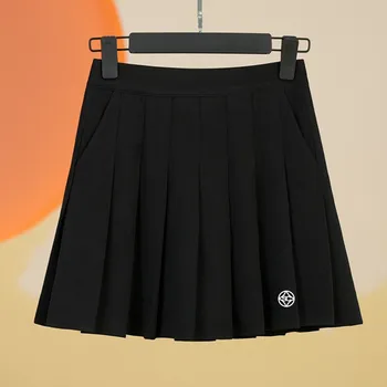 Высококачественная женская юбка для гольфа, Летняя плиссированная юбка для гольфа + Защитные брюки, женские эластичные модные спортивные шорты для гольфа