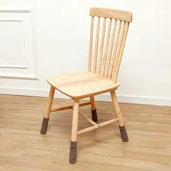 Вязаные шерстяные коврики для ножек столов и стульев, защита ножек табурета, войлочное дно, устойчивость к трению, нескользящий коврик для стола на полу