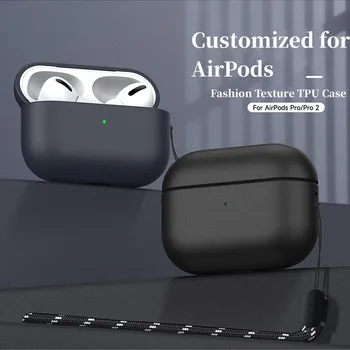 для наушников Apple Airpods Pro3 поколения Bluetooth защитный чехол простой с веревкой TPU мягкий силиконовый чехол для наушников AirPodsPro