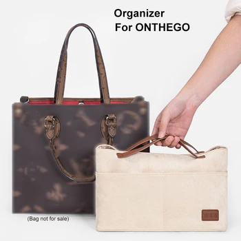 Для органайзера Onthego Tote, сумка-вкладыш из замшевой ткани, косметичка для хранения, Дорожный Внутренний кошелек, Портативные Косметические сумки