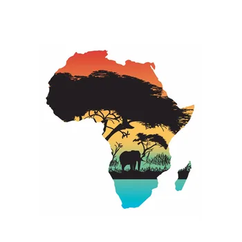 Креативная карта Африки Флаг Автомобиля Наклейка Аксессуары Виниловый ПВХ 13 см * 12 см Мотоцикл Водонепроницаемый Лобовое стекло автомобиля Стайлинг Наклейка