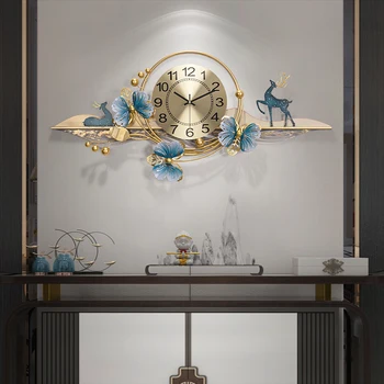 Кухонные Подвесные Настенные часы Бесплатная доставка, Большой Размер, Роскошные Модные Металлические Необычные настенные часы, Бесшумные Современные Декоративные часы