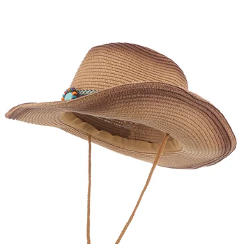 Летняя кепка с широкими полями, летняя уличная шляпа, дорожная шляпа от солнца, ковбойская соломенная кепка