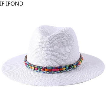 Летняя Шляпа 2022 года для женщин и мужчин, Панама с широкими полями, Соломенные Шляпы для Путешествий, Пляжная Джазовая Фетровая шляпа