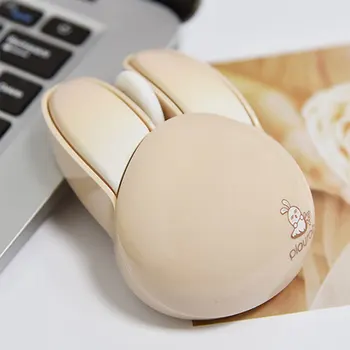 Милый Маленький кролик Bluetooth 2.4G Беспроводная мышь Бесшумная Эргономичная Кнопка отключения звука с разрешением до 1600 точек на дюйм Маленькая для офиса ноутбука Macbook для девочек