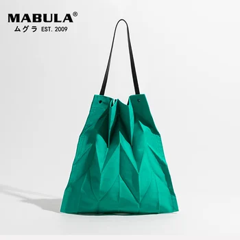 Модные Женские Геометрические Плиссированные сумки В Корейском стиле, Холщовая сумка через плечо Большой емкости, Женская сумка для покупок, Женская сумка-тоут