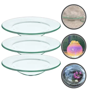 Прозрачная стеклянная тарелка Многоразовые вкладыши для масляных ламп Пластина для хранения эфирных масел для ароматерапии