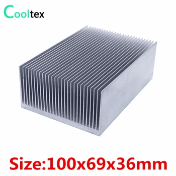 Радиатор высокой мощности 100x69x36 мм Алюминиевый радиатор Экструдированный радиатор для усилителя мощности светодиодный радиатор охлаждения