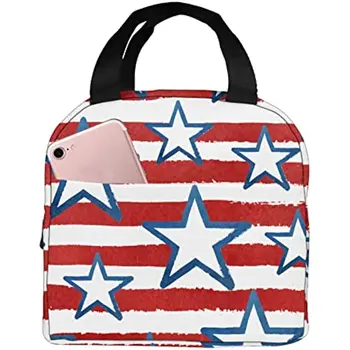 С Днем Независимости США, 4 июля, Переносная сумка для ланча для женщин, мужчин, изолированная сумка-холодильник для пикника, школьного офиса
