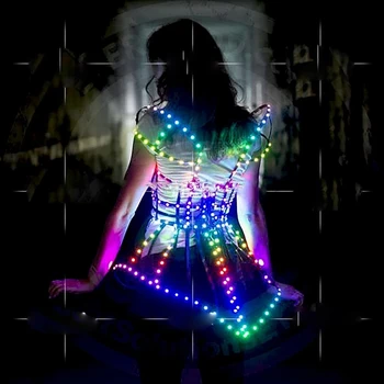 Технология LED Dresses Bar business performance светящееся платье, сексуальные мигающие огни gogo, тематический костюм для вечеринки DS show