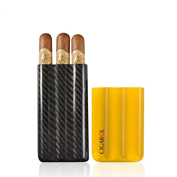Трубка для сигар из композитного настоящего углеродного волокна, портативная влагозащитная куртка для сигар (3 шт.)