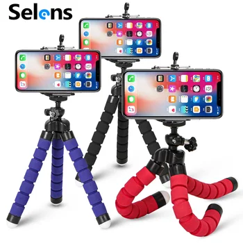 Штатив Selens с Гибкой губкой Octopus, Регулируемый Мини-штатив для камеры, держатель для телефона, зажим-подставка для iPhone Xiaomi Huawei Ipad