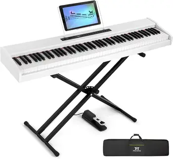 Электронное Цифровое пианино Mustar с 88 клавишами, Полувзвешенные клавиши, МДФ, Двойная подставка для трубки, MIDI USB,