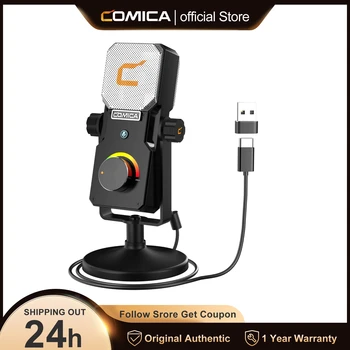 Comica STA-U1 RGB Конденсаторный Микрофон Профессиональный Студийный Микрофон Кардиоидный USB микрофон Игровой Микрофон Для портативного компьютера