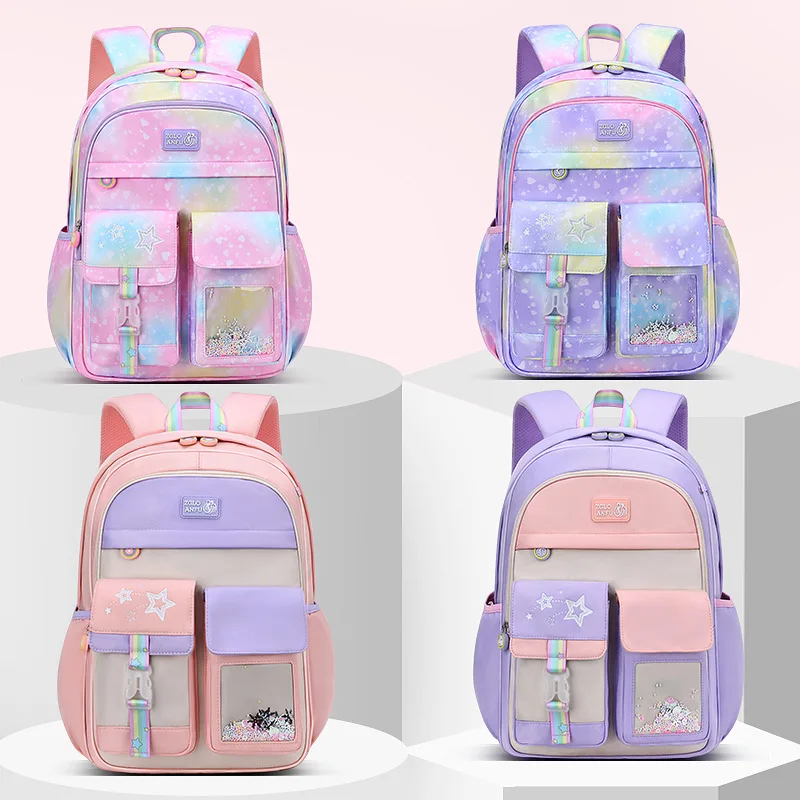 Детские школьные сумки для девочек, детская модная радужная сумка на плечо, рюкзак Принцессы, школьный рюкзак для подростков, рюкзак